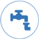 icon 	  Ergonomic leak proof coupling for easier attachment to the faucet