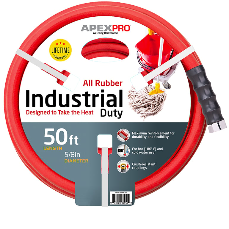 Apex Pro All rubber industrial duty hose in package